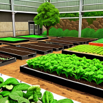 **

A lush organic farm with diverse crops and livestock, showcasing sustainable soil management techniques (e.g., composting, green manure). Focus on vibrant colors and healthy-looking plants. Include elements suggesting ecological balance, such as beneficial insects or integrated pest management.

**